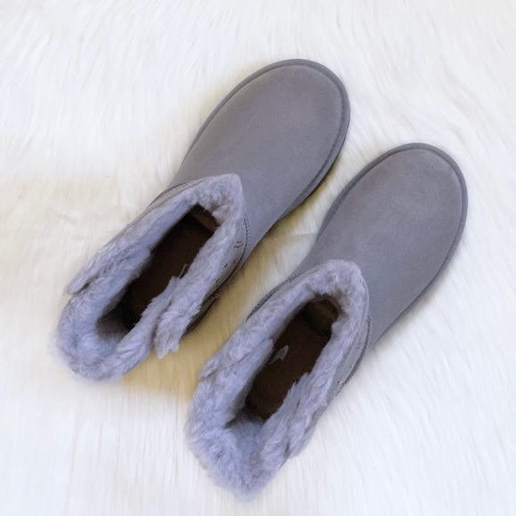 UGG Women’s Classic UGG Gem Mini Soft Amethyst Suede Boots - Picture 6 of 9